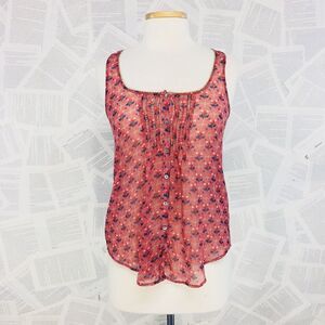 Aerie Sheer tank top Floral Rose Pink XS